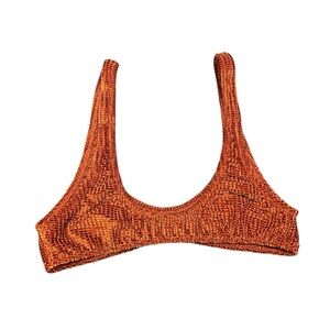 Out from under rust orange ribbed bikini top size large